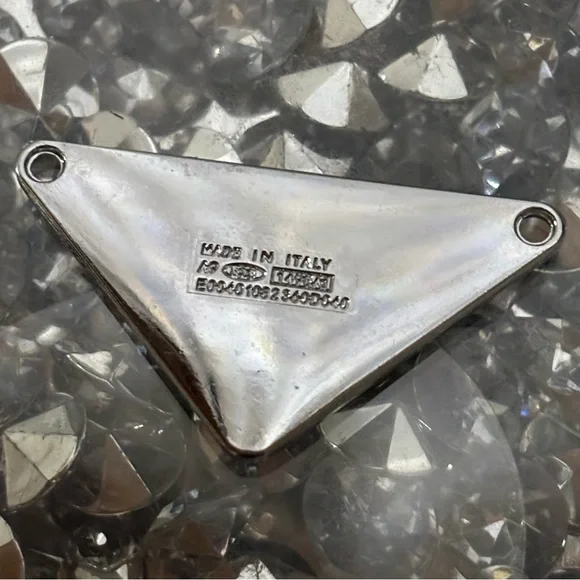 Prada Women's Upcycled Pendant in Dark Green and Silver - Picture 2 of 7